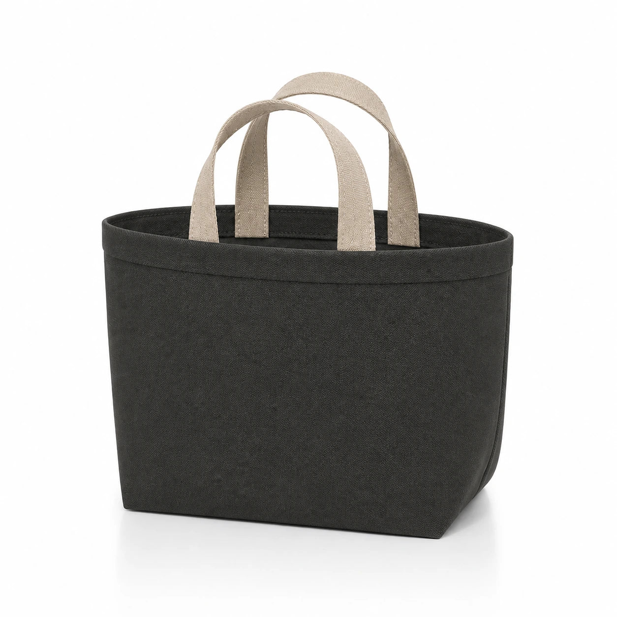 PLANEA Charcoal mini canvas tote on white background