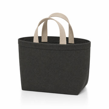 PLANEA Charcoal mini canvas tote on white background
