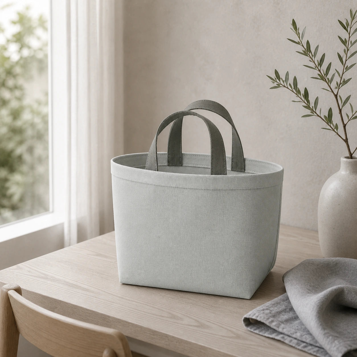 PLANEA Fog mini canvas tote lifestyle concept visual