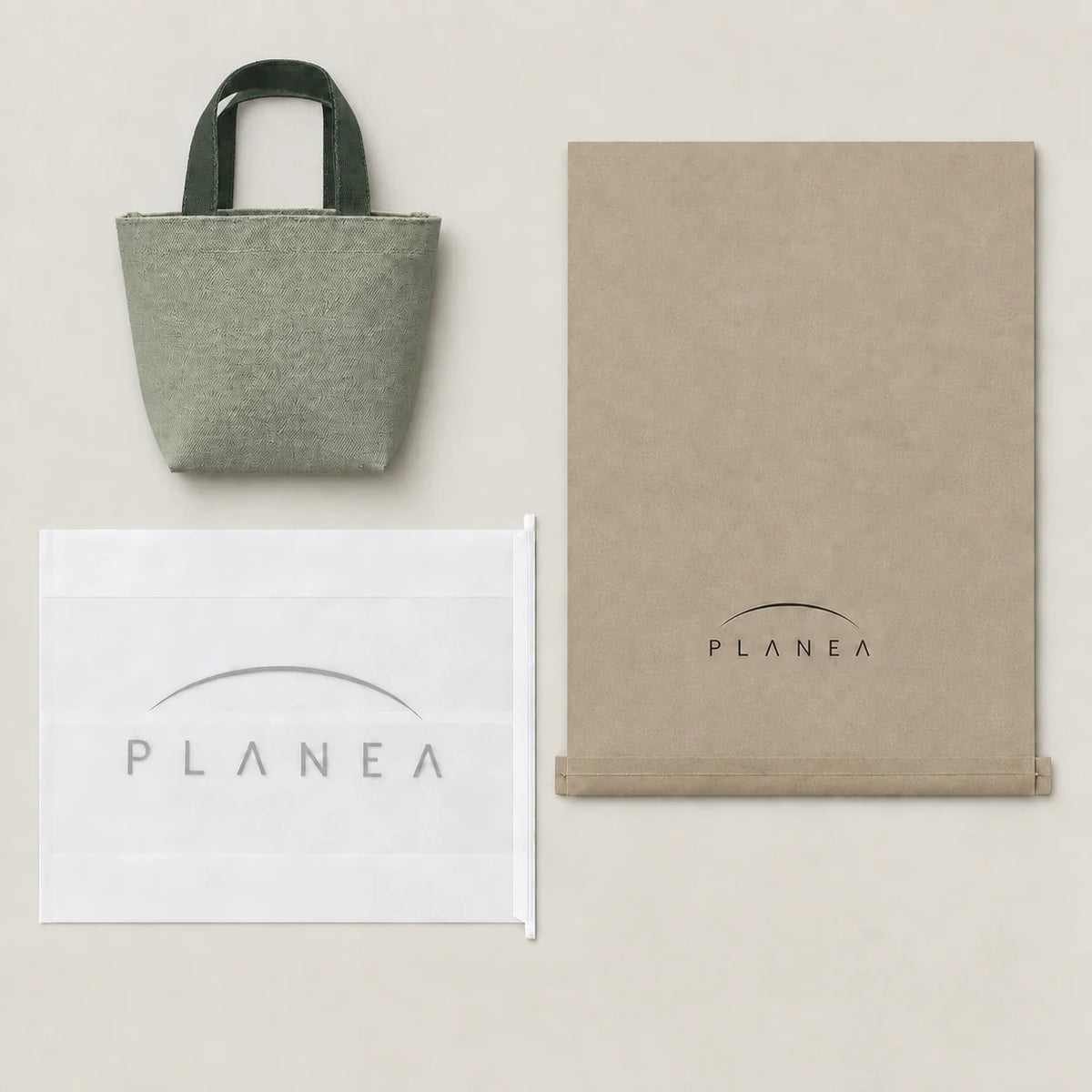 Forest Mini Canvas Tote with the original PLANEA packaging presentation.