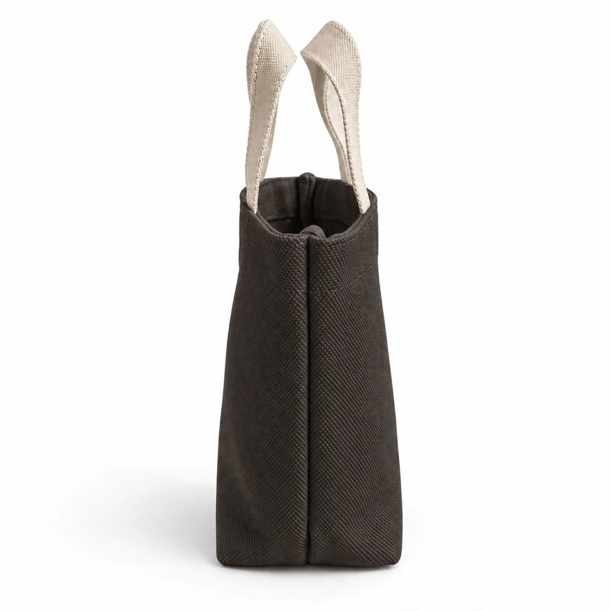 Umber Mini Canvas Tote — side profile on a white background.