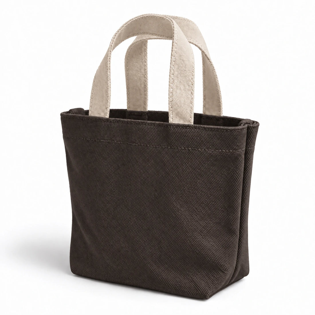Umber Mini Canvas Tote — front view on a white background.