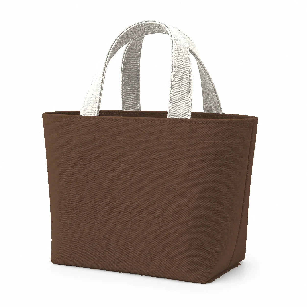 PLANEA Umber mini canvas tote three-quarter view on white background